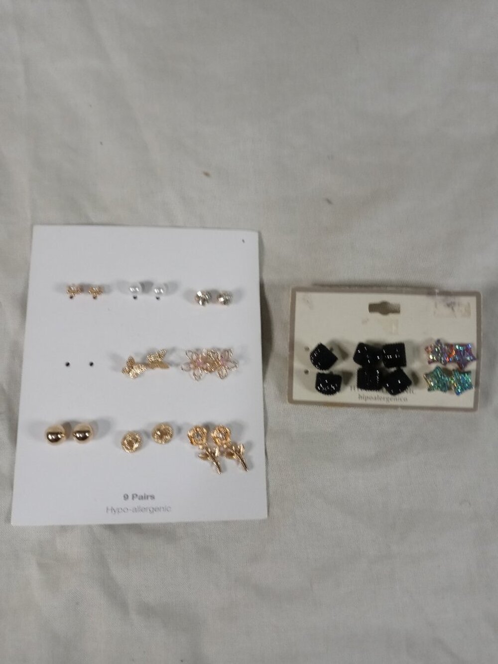 13 Pairs Assorted Women Hypo-allergenic Stud Earrings Bundle Set in Great Cond